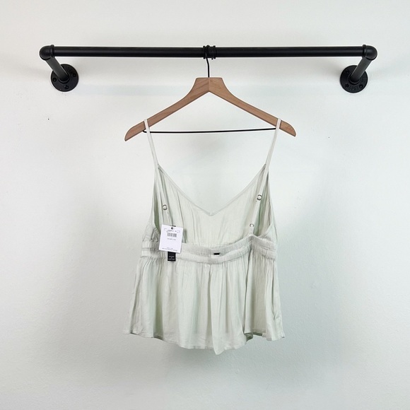 NWT O’Neill Kelby Sleeveless Peplum Top in Aqua Sky Green/White - Picture 7 of 8